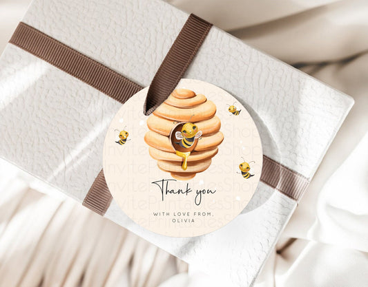 Bee Thank You Tags Bee Thank You Gift Tags Bee Favor Tags Beehive Thank You Loot Tags Sweet Honey Bee First Birthday Thank You Tags D10754