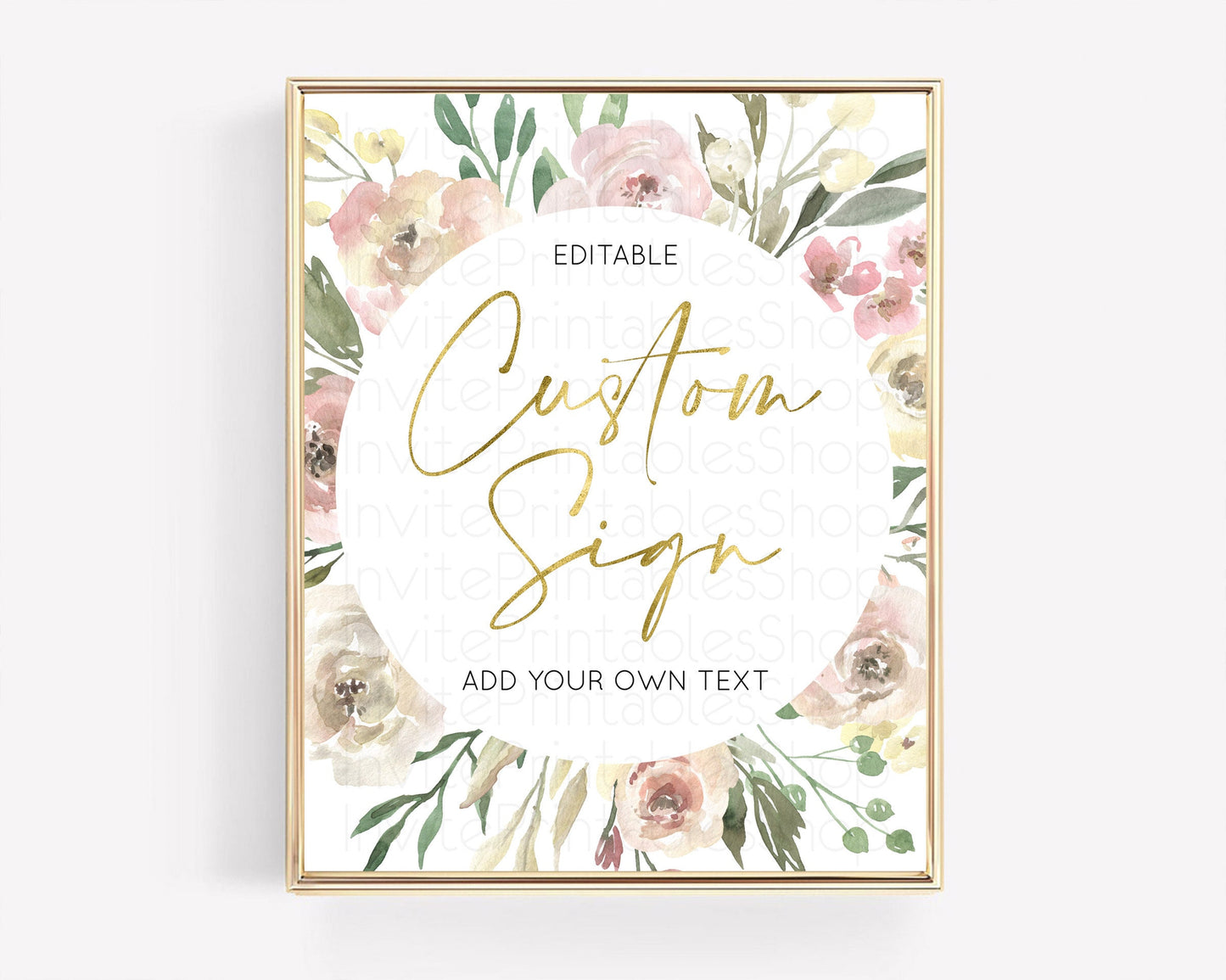 Wildflower Floral Table Sign Decor Secret Garden Sign Template Pastel Floral Garden Party Boho Flowers Birthday Baby Shower Wedding D10202