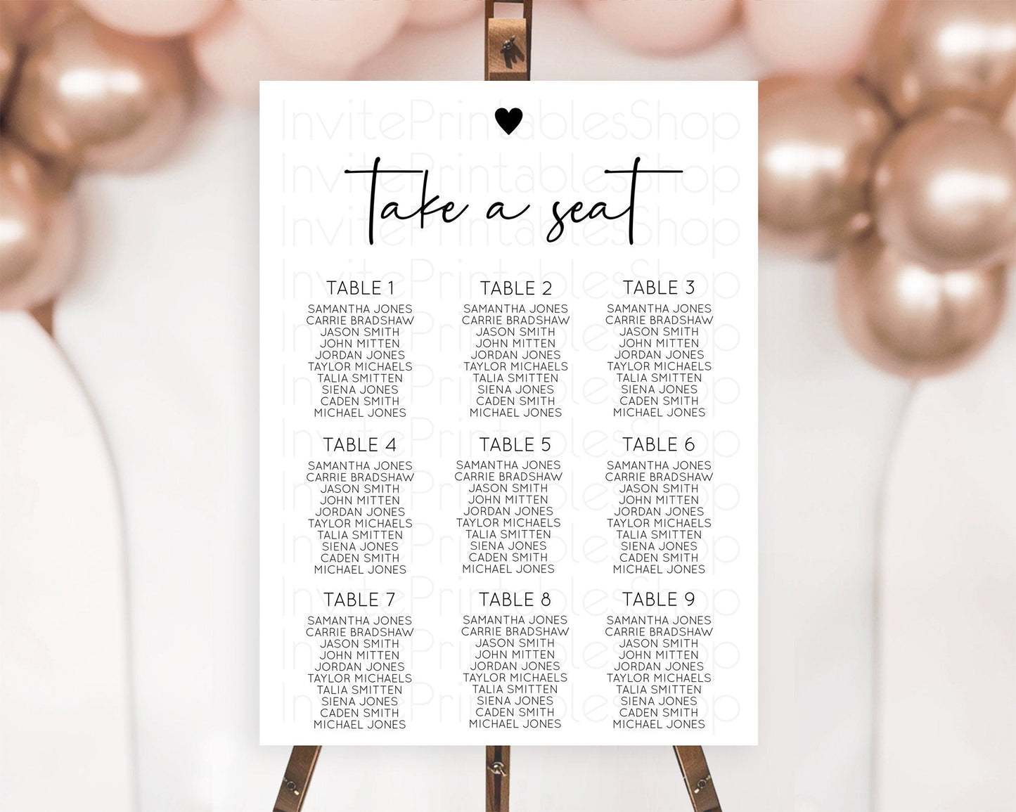 White Black Seating Chart White Minimalist Seating Chart Plain Seating Board Modern Simple Decor Take A Seat Sign D10955