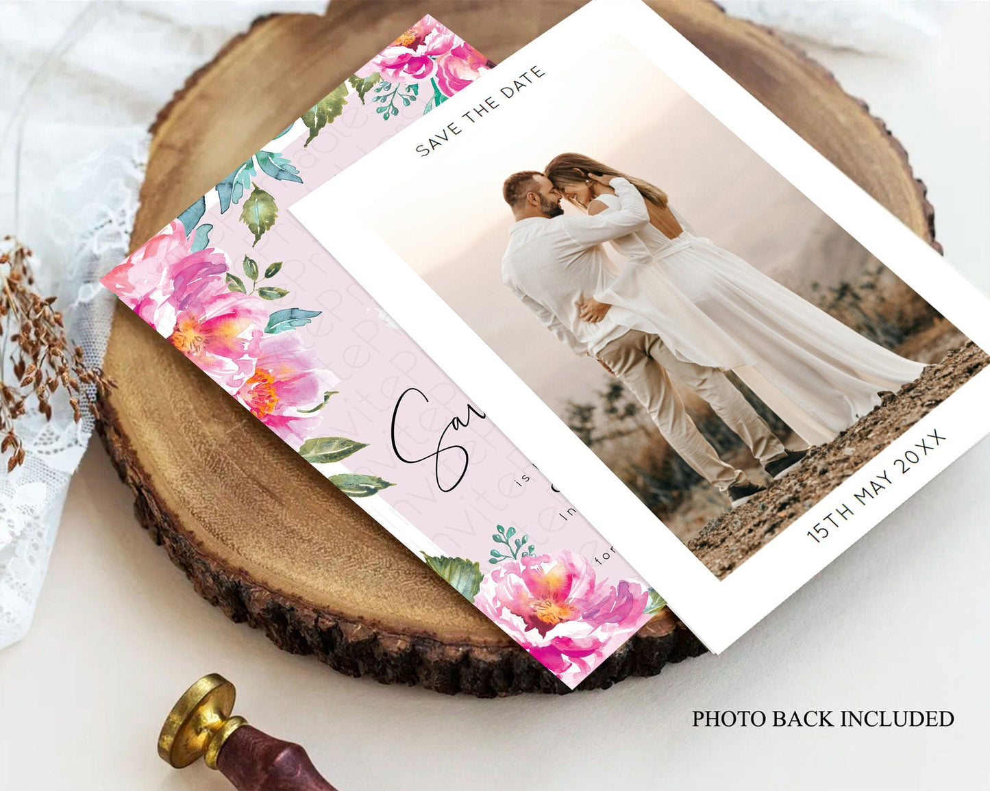Swan Save The Date Template Swan Princess Ballet Party Enchanted Swan Lake Secret Garden Pastel Floral Birthday Baptism Baby Shower D10757