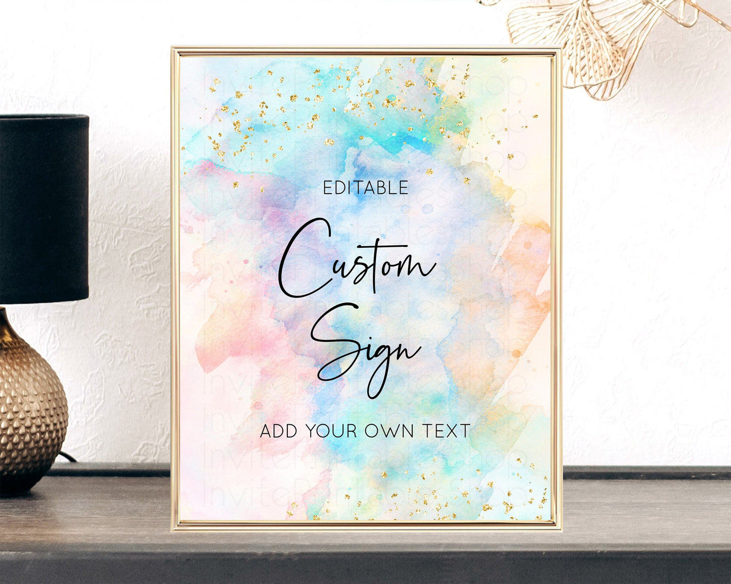 Pastel Rainbow Sign Cards Gifts Sign Table Signs Diaper Sign Book Sign Food Sign Custom Sign Glitter Wedding Birthday Baby Shower 8x10 276v3
