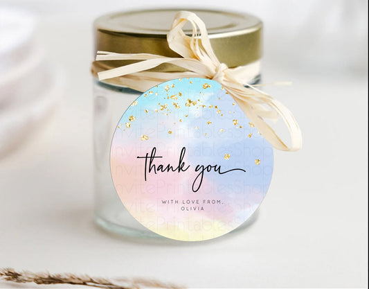 Editable Pastel Thank You Tags Rainbow Thank You Gift Tags Colorful Pastel F