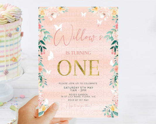 Editable Secret Garden Invitation Wildflower Birthday Invitation Pastel Flow