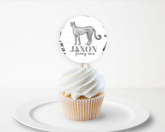 Editable Cheetah Cupcake Toppers Cheetah Cupcake Cheetah Safari Cupcake Adve