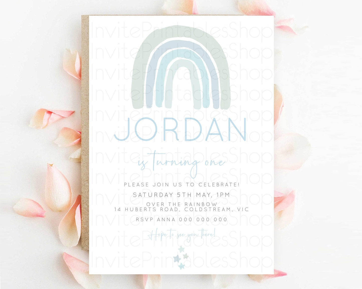Pastel Rainbow Birthday Invitation Pastel Rainbow Invitation Rainbow Invitation Pastel Invitation Boho Rainbow 1st First Birthday D23095