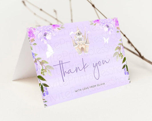 Princess Thank You Castle Thank You Card Secret Garden Birthday Thank You Card Enchanted Castle Pastel Floral Teacher Thank You Card D10339