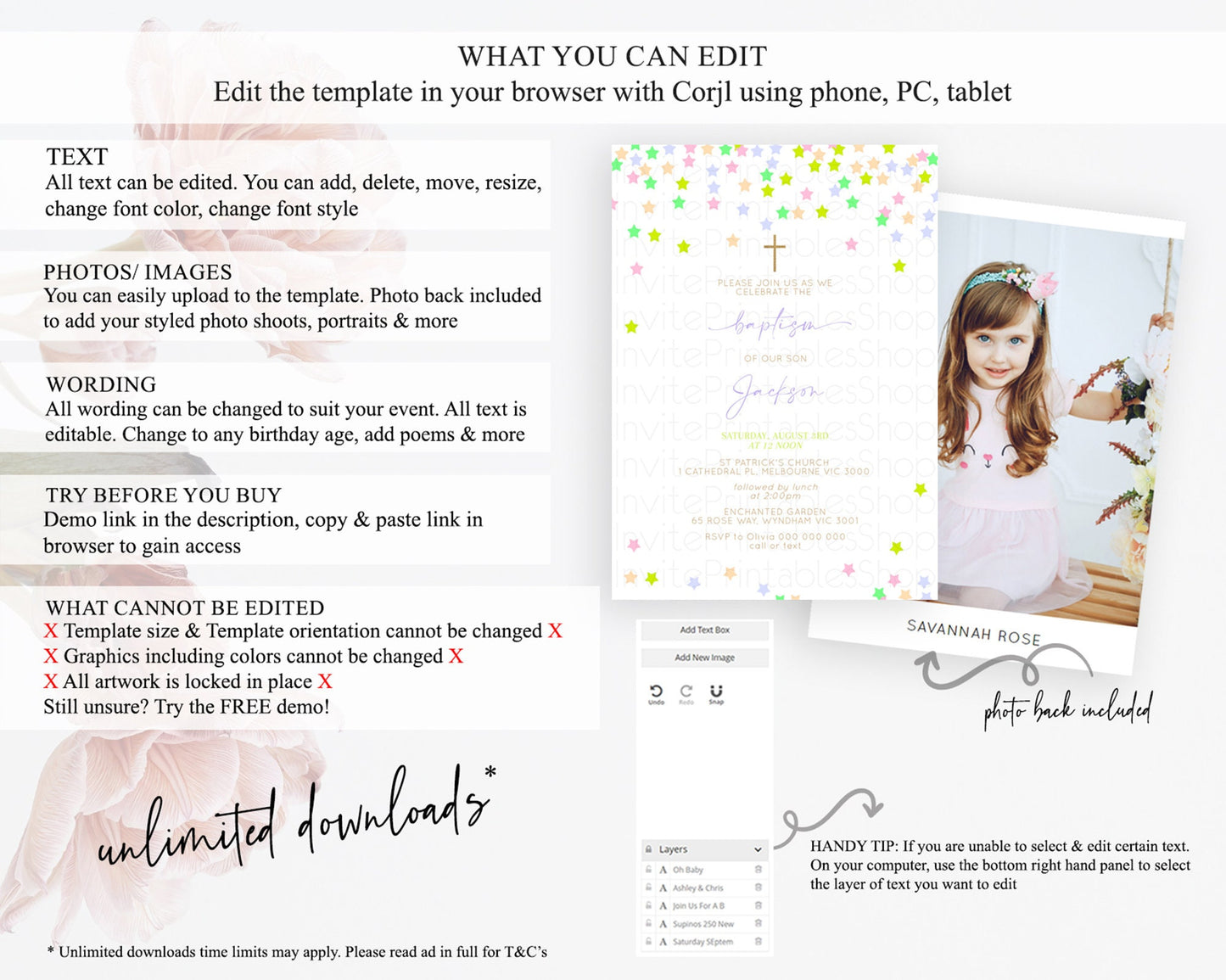 Star Baptism Invitation Pastel Stars Baptism 1st Birthday Invitation Rainbow Colors Confetti Twinkle Little Star Christening Invite D10396