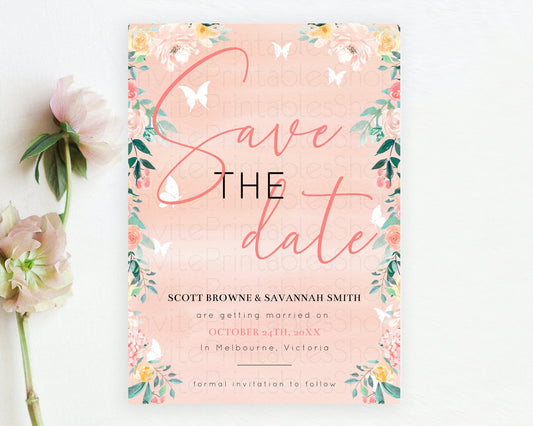 Editable Wildflower Save The Date Template Secret Garden Save The Date Paste