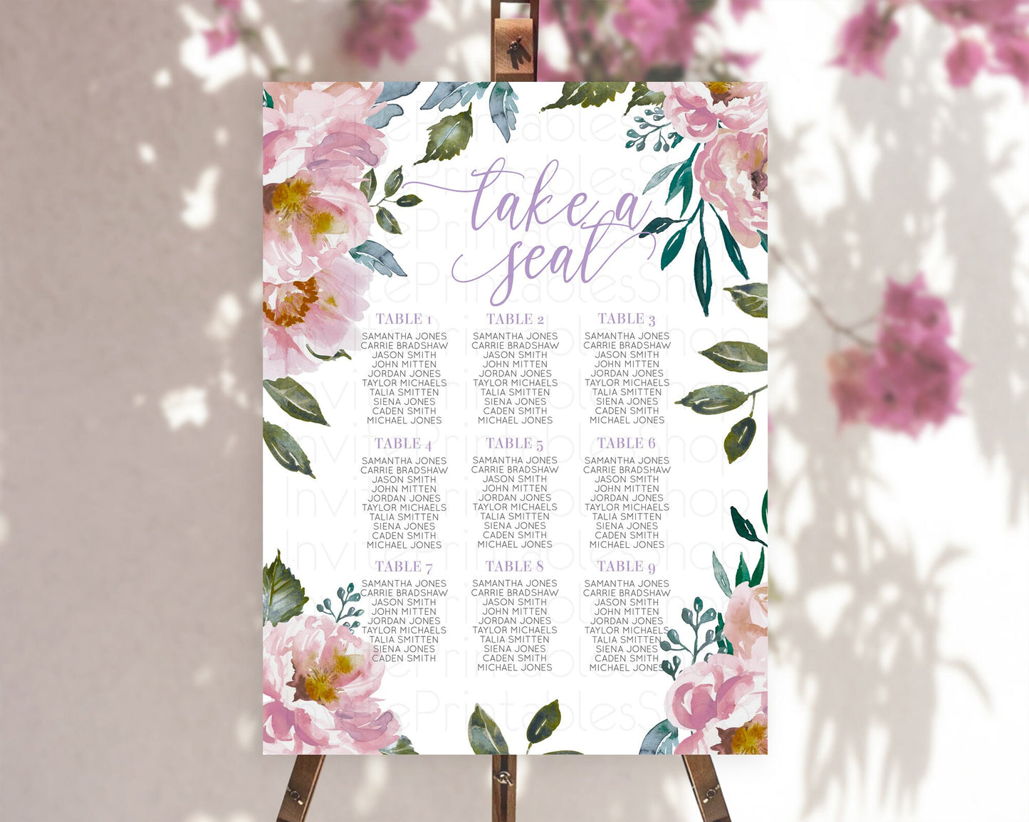 Secret Garden Seating Chart Wildflower Seating Chart Pastel Flowers Seating Chart Enchanted Garden Boho Floral Take A Seat Décor D10729