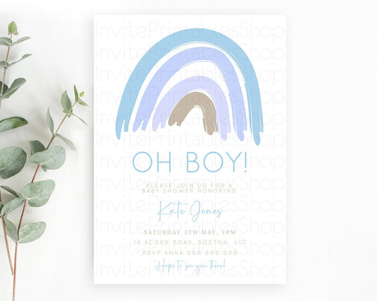 Editable Pastel Rainbow Baby Shower Invitation Pastel Rainbow Invitation Rai