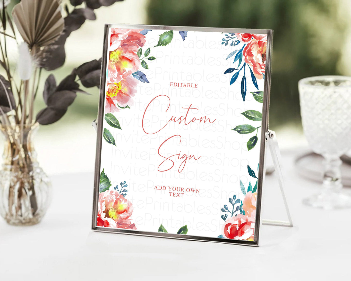 Wildflower Floral Table Sign Decor Secret Garden Sign Template Pastel Floral Garden Party Boho Flowers Birthday Baby Shower Wedding D10751