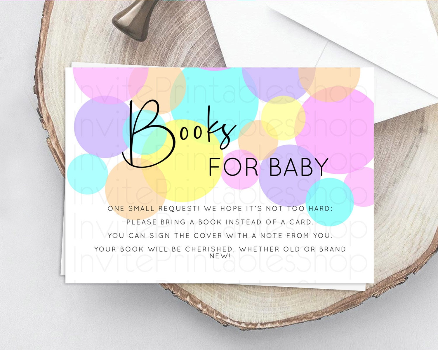 Editable Rainbow Books For Baby Card Pastel Sprinkles Book Insert Pastel Rai
