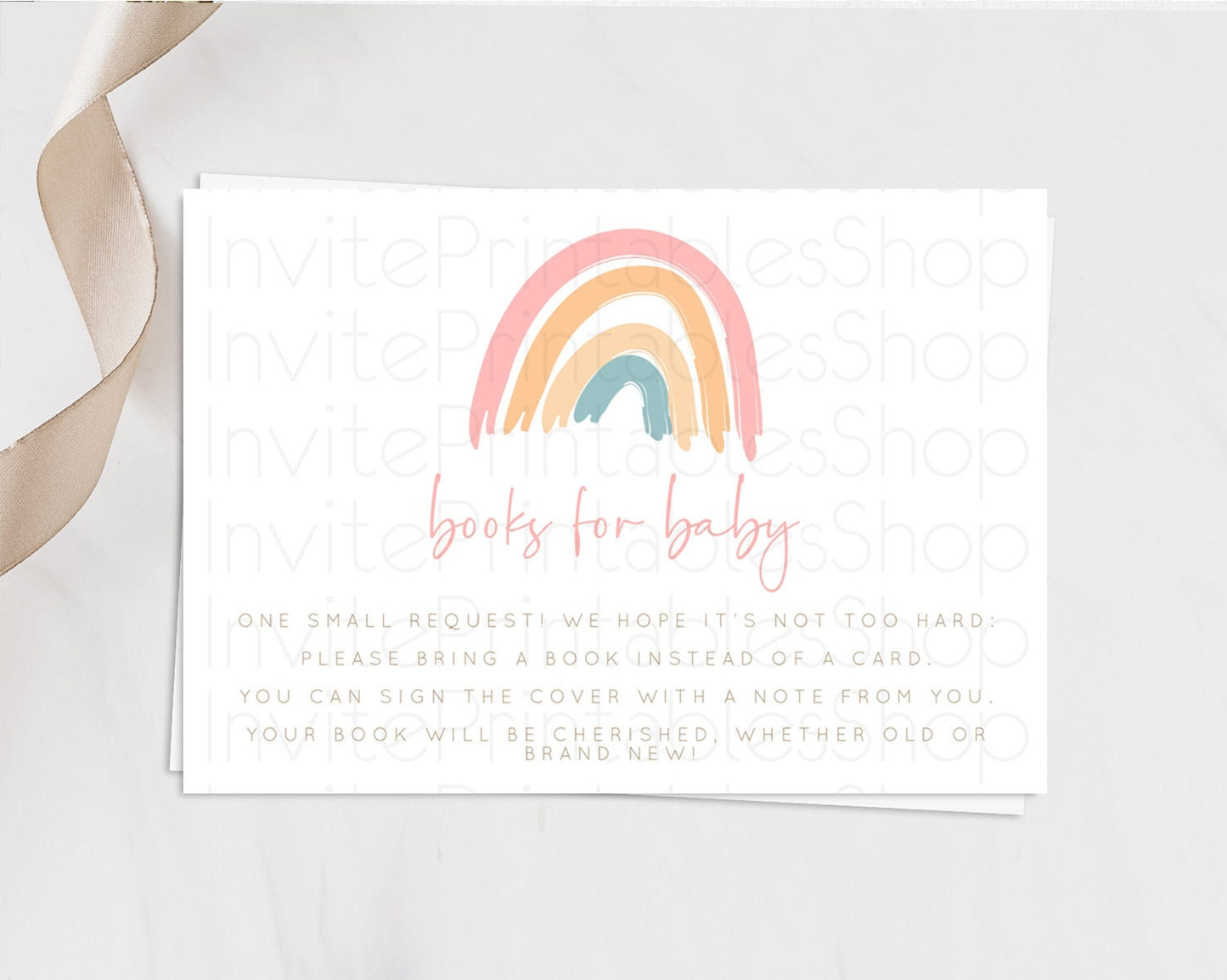 Pastel Rainbow Books For Baby Card Boho Rainbow Book Insert Boho Rainbow Book Card Pastel Watercolor Baby Shower Book Poem Request D10350