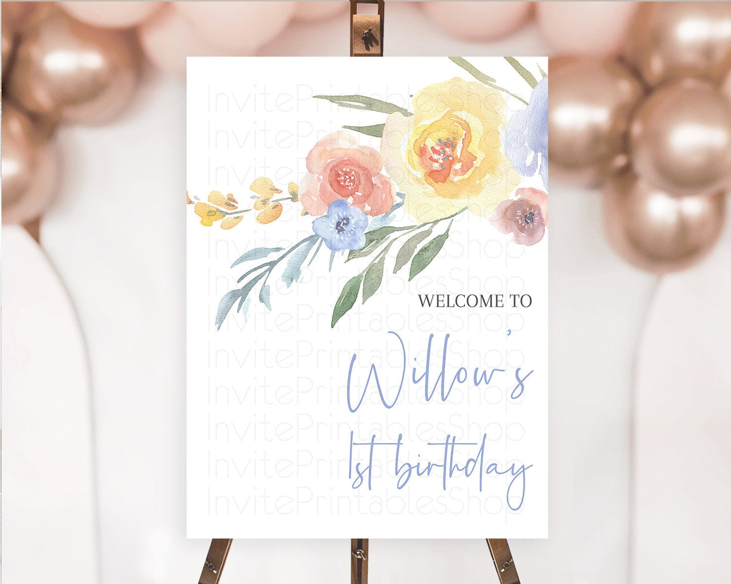 Secret Garden Welcome Sign Wildflower Welcome Board Pastel Flower Garden Welcome Poster Boho Wildflower First Birthday Welcome Sign D10186