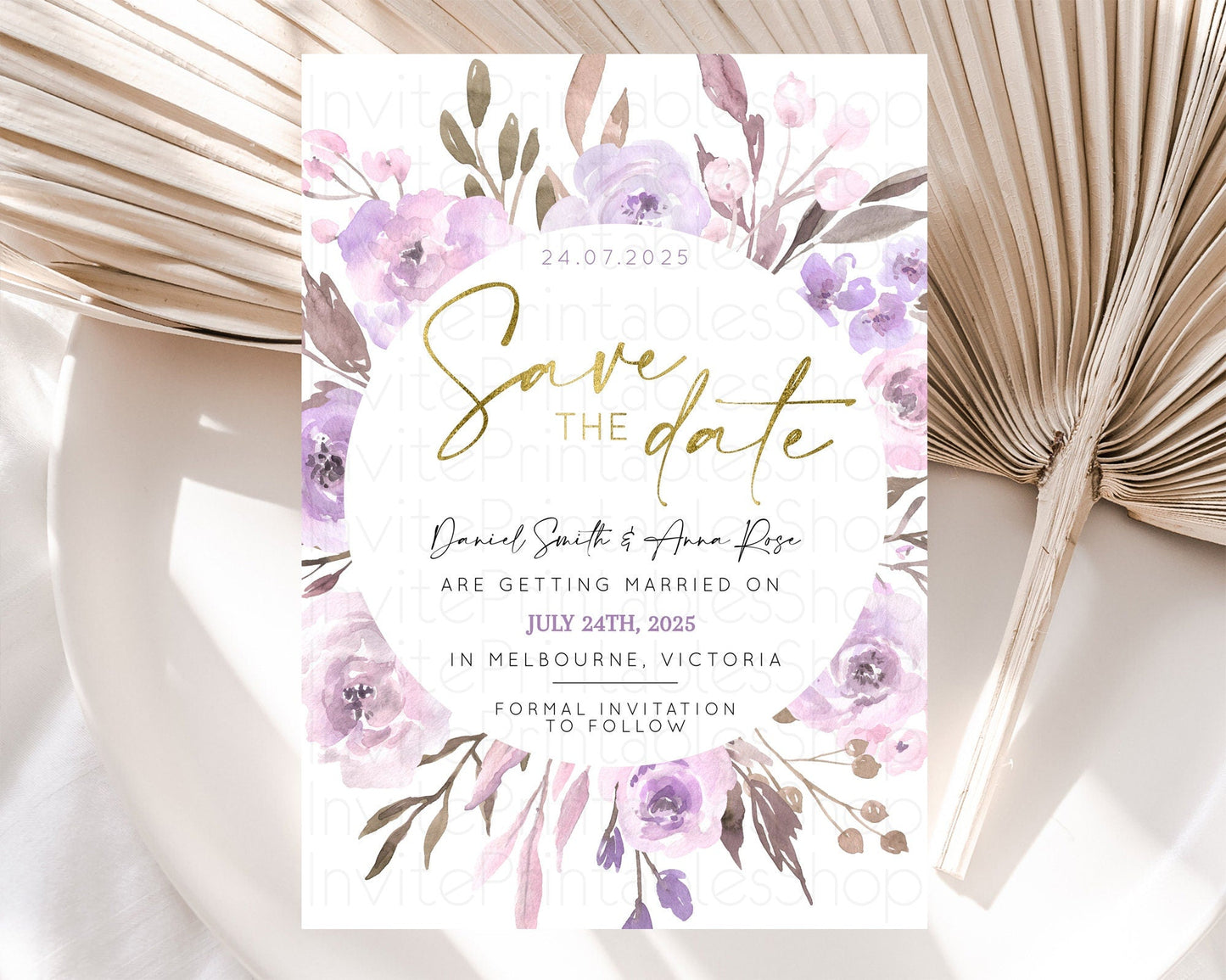 Wildflower Save The Date Template Secret Garden Save The Date Pastel Floral Garden Party Boho Flowers Birthday Baby Shower Wedding D10201