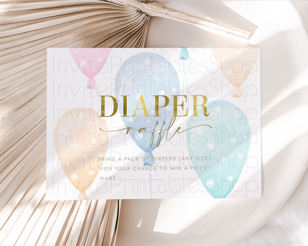 Editable Diaper Raffle Diaper Request Diaper Insert Card Baby Shower Diaper