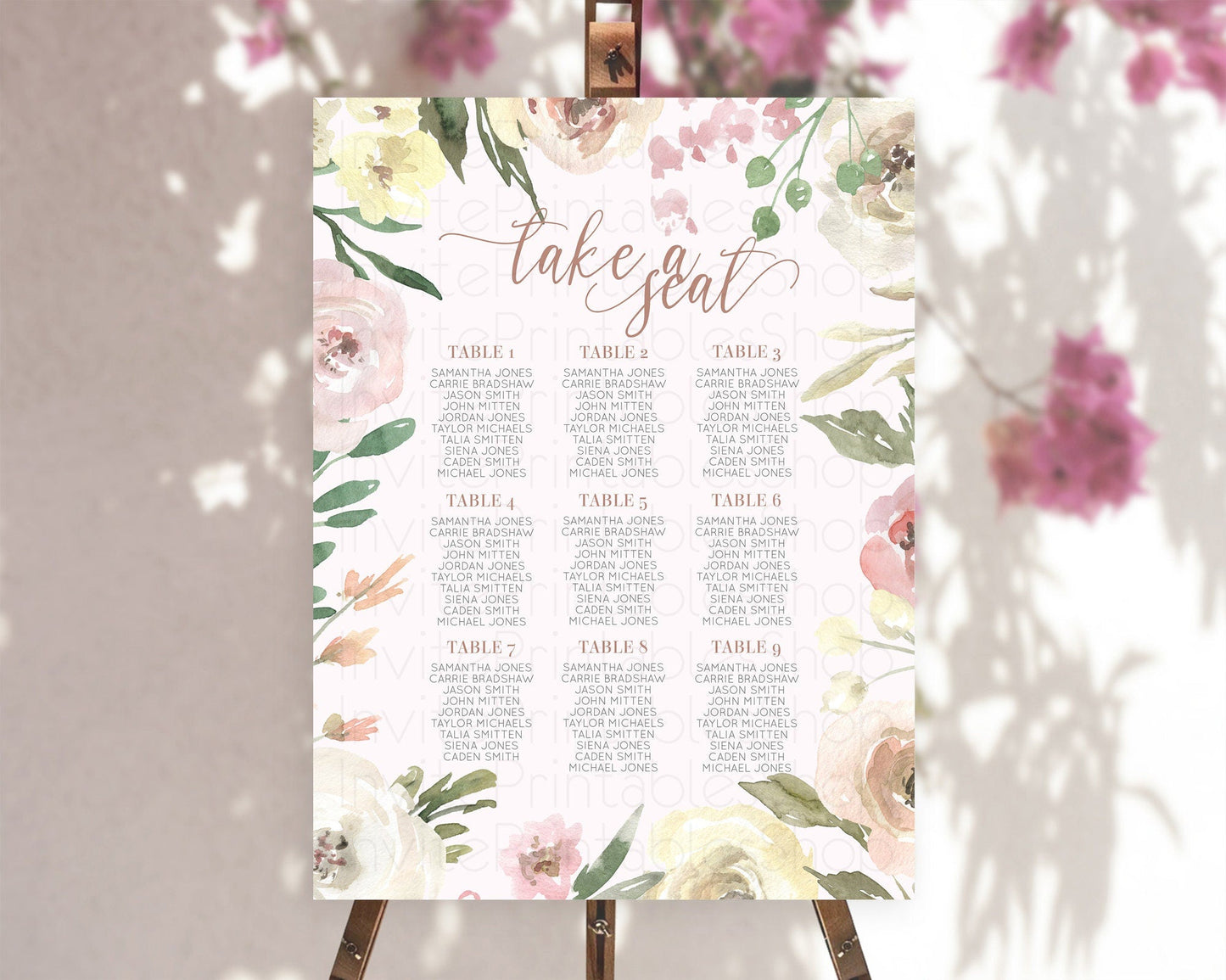 Secret Garden Seating Chart Wildflower Seating Chart Pastel Flowers Seating Chart Enchanted Garden Boho Floral Take A Seat Decor D10192