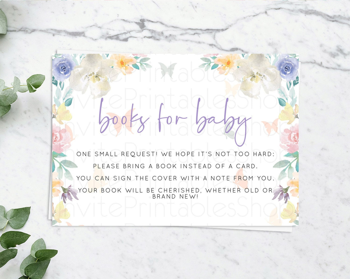 Secret Garden Books For Baby Card Boho Wildflower Book Insert Pastel Flower Garden Baby Shower Card Flower Guests Book Poem Request D10710