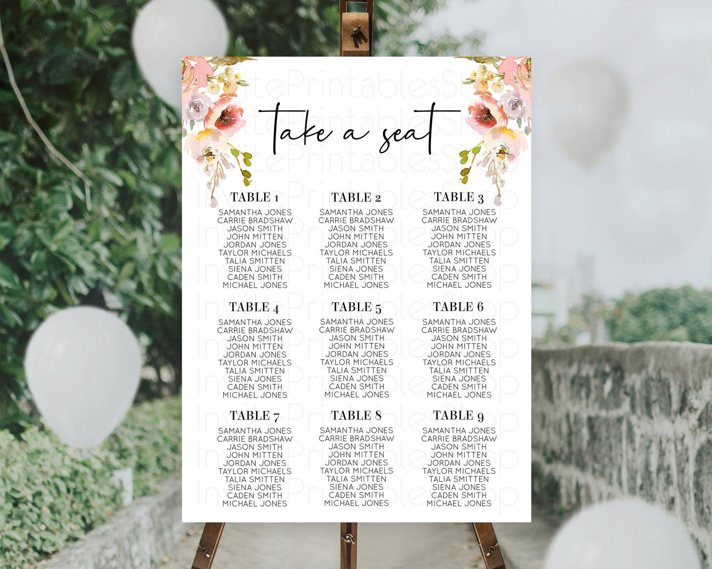 Secret Garden Seating Chart Wildflower Seating Chart Pastel Flowers Seating Chart Enchanted Garden Boho Floral Take A Seat Decor D10194
