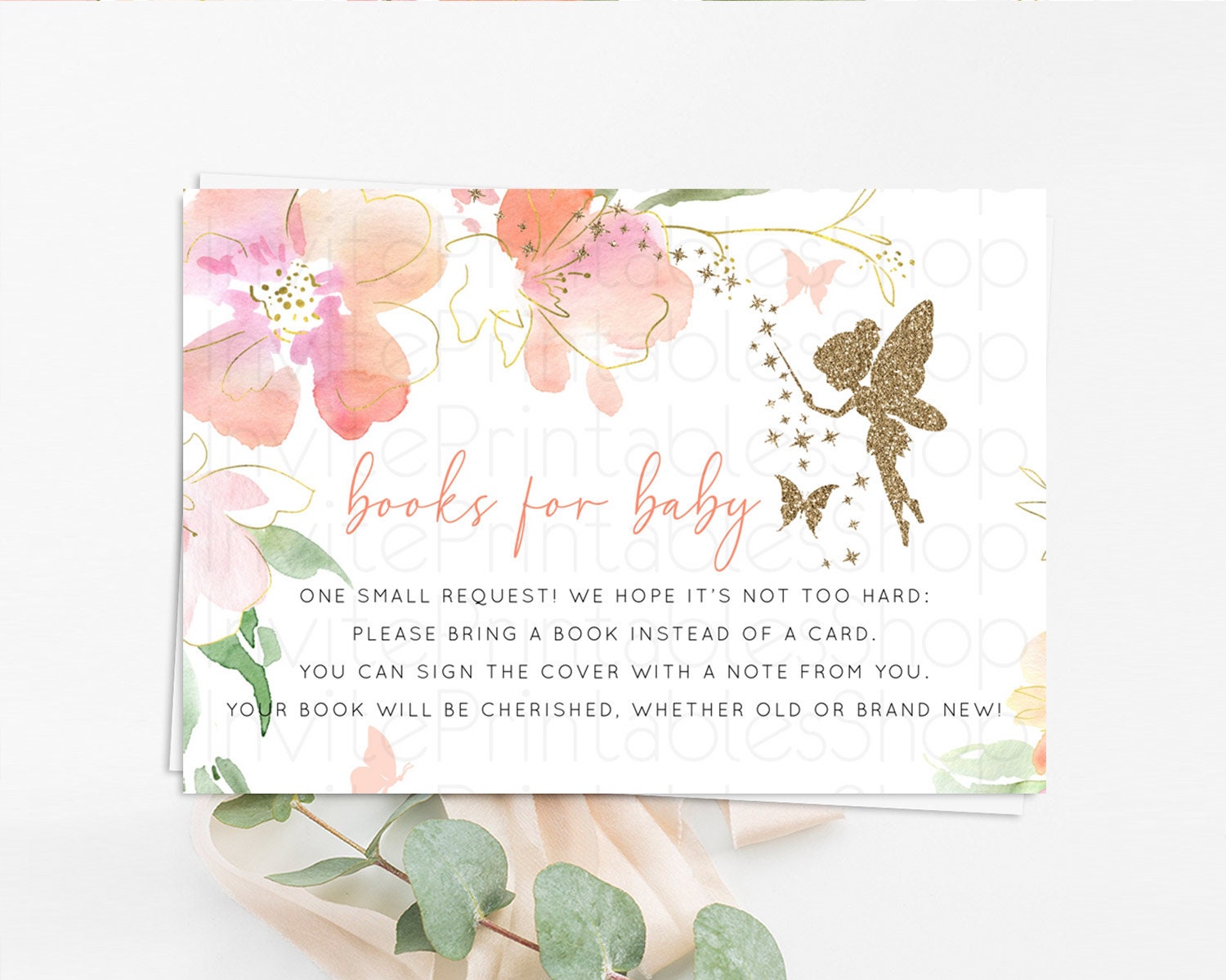Editable Fairy Books For Baby Card Fairy Book Insert Enchanted Garden Fairy