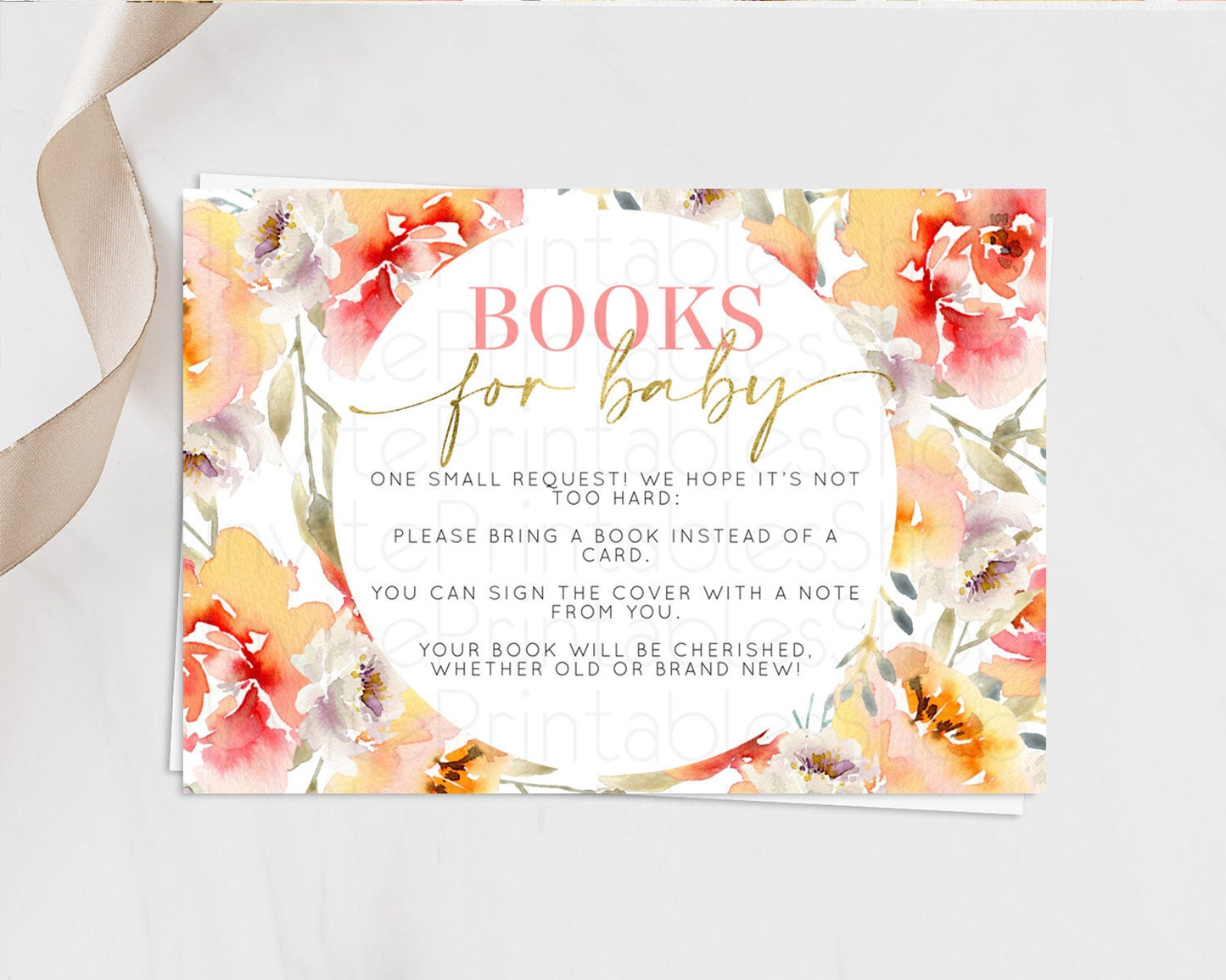 Secret Garden Books For Baby Card Boho Wildflower Book Insert Pastel Flower Garden Baby Shower Card Flower Guests Book Poem Request D10280