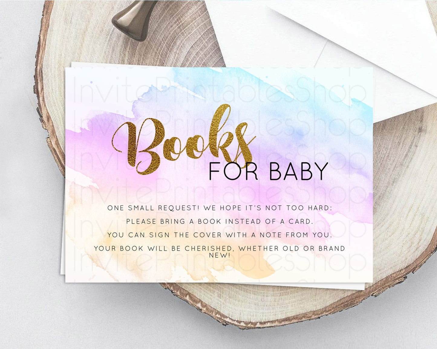 Pastel Books For Baby Card Pastel Rainbow Book Insert Colorful Ombre Watercolor Book Card Confetti Glitter Baby Book Poem Request D11027