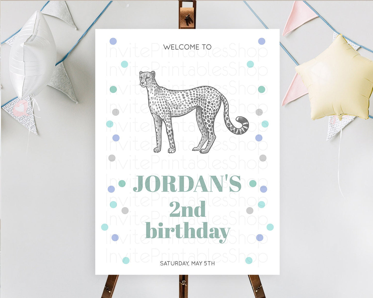 Cheetah Welcome Sign Cheetah Welcome Board Cheetah Party Welcome Poster Safari Adventure Decor Cheetah First Birthday Welcome Sign D10857