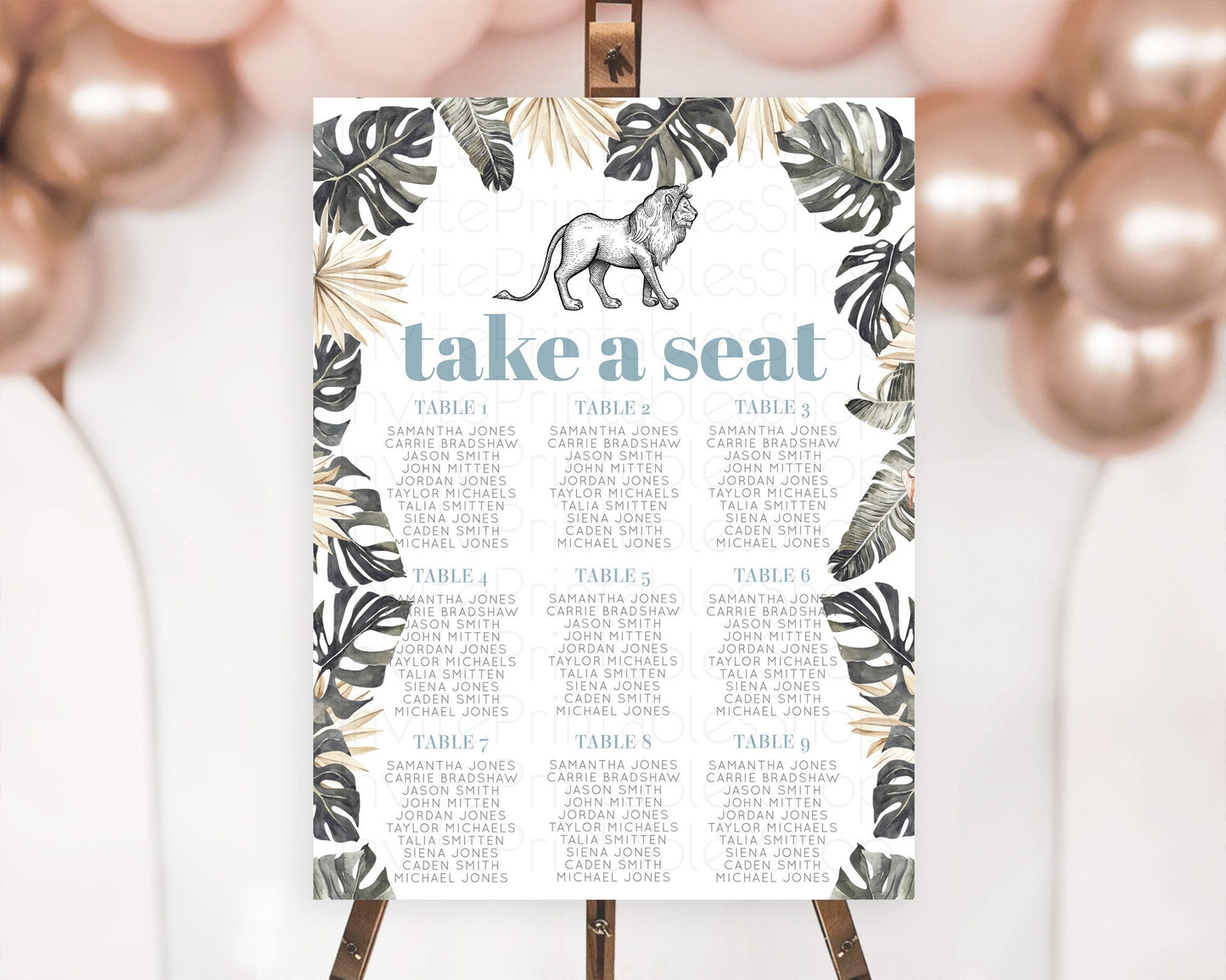 Lion Seating Chart Safari Lion Seating Chart Modern Lion Party Decor Safari Adventure Party Minimalist Lion Seating Sign Take A Seat D10807