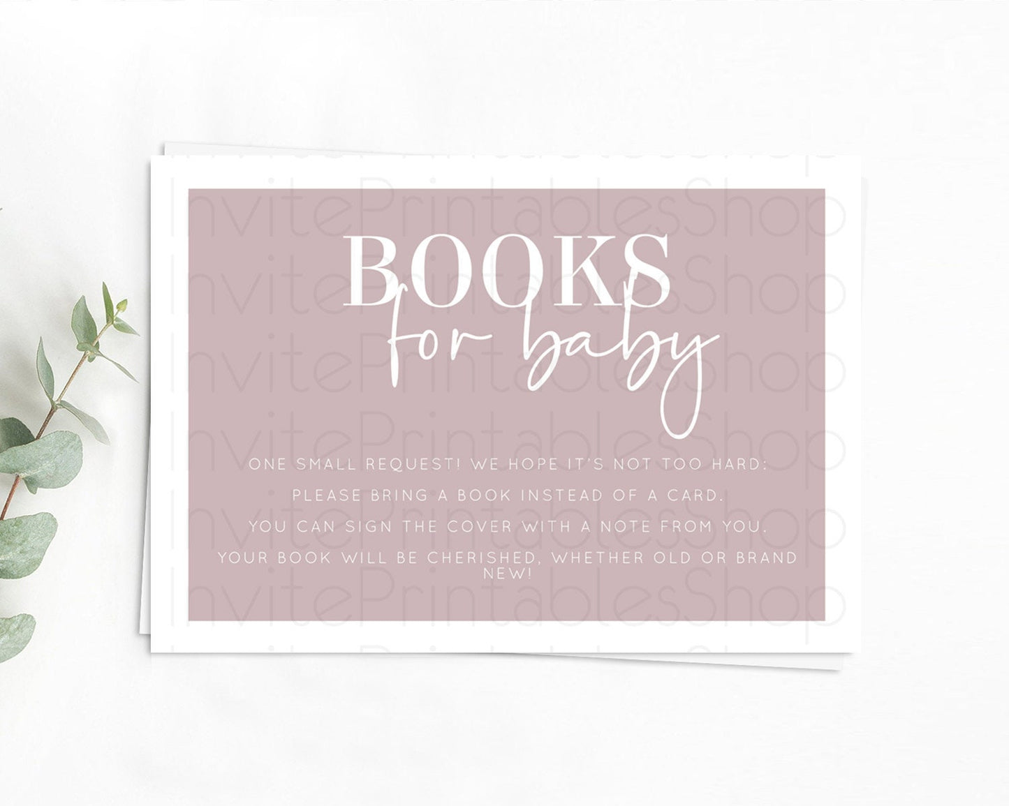 Editable Pink Books For Baby Card Plain Pink Book Insert Minimalist Pastel P