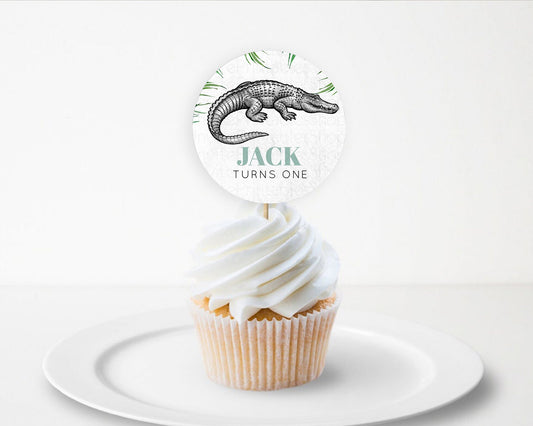 Crocodile Cupcake Toppers Alligator Cupcake Toppers Later Alligator Party Decor Gator Swamp Cupcake Safari Crocodile First Birthday D10847