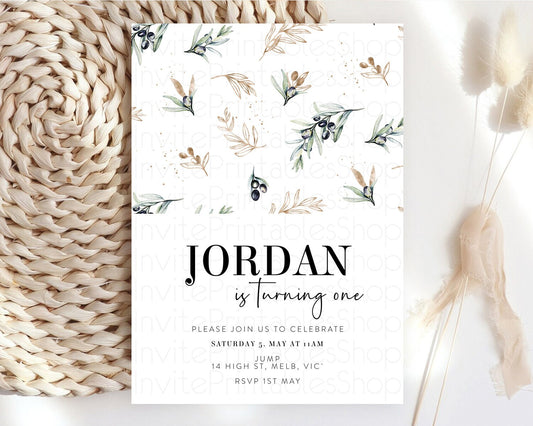 Editable Leafy Birthday Invitation Leafy Invitation Simple Greenery Invitati