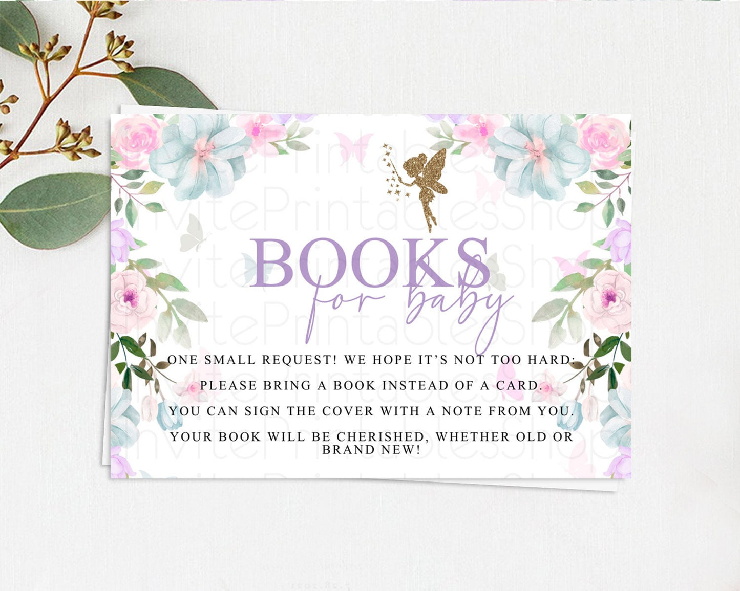 Editable Fairy Books For Baby Card Fairy Book Insert Enchanted Garden Fairy