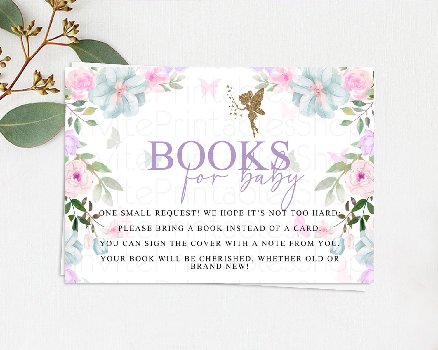 Editable Fairy Books For Baby Card Fairy Book Insert Enchanted Garden Fairy