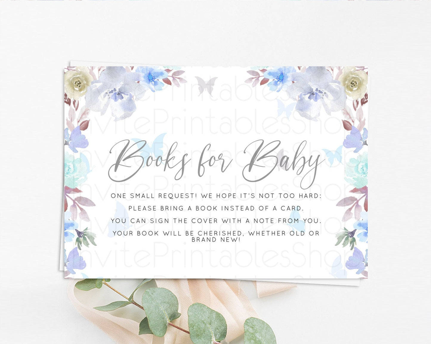 Secret Garden Books For Baby Card Boho Wildflower Book Insert Pastel Flower Garden Baby Shower Card Flower Guests Book Poem Request D10932