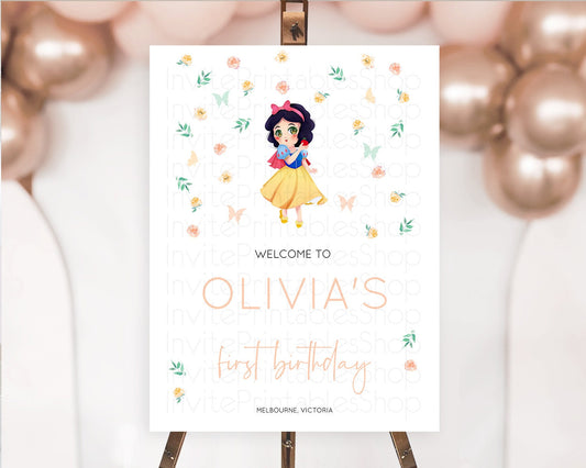 Editable Princess Birthday Welcome Sign Castle Welcome Board Secret Garden E