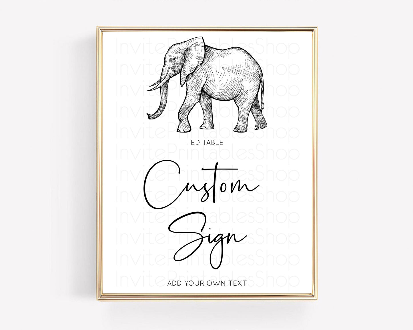 Elephant Sign Elephant Safari Adventure Party Table Sign Decor Dried Palm Fern Zoo 1st Birthday Baptism Baby Shower Bridal Shower D10248