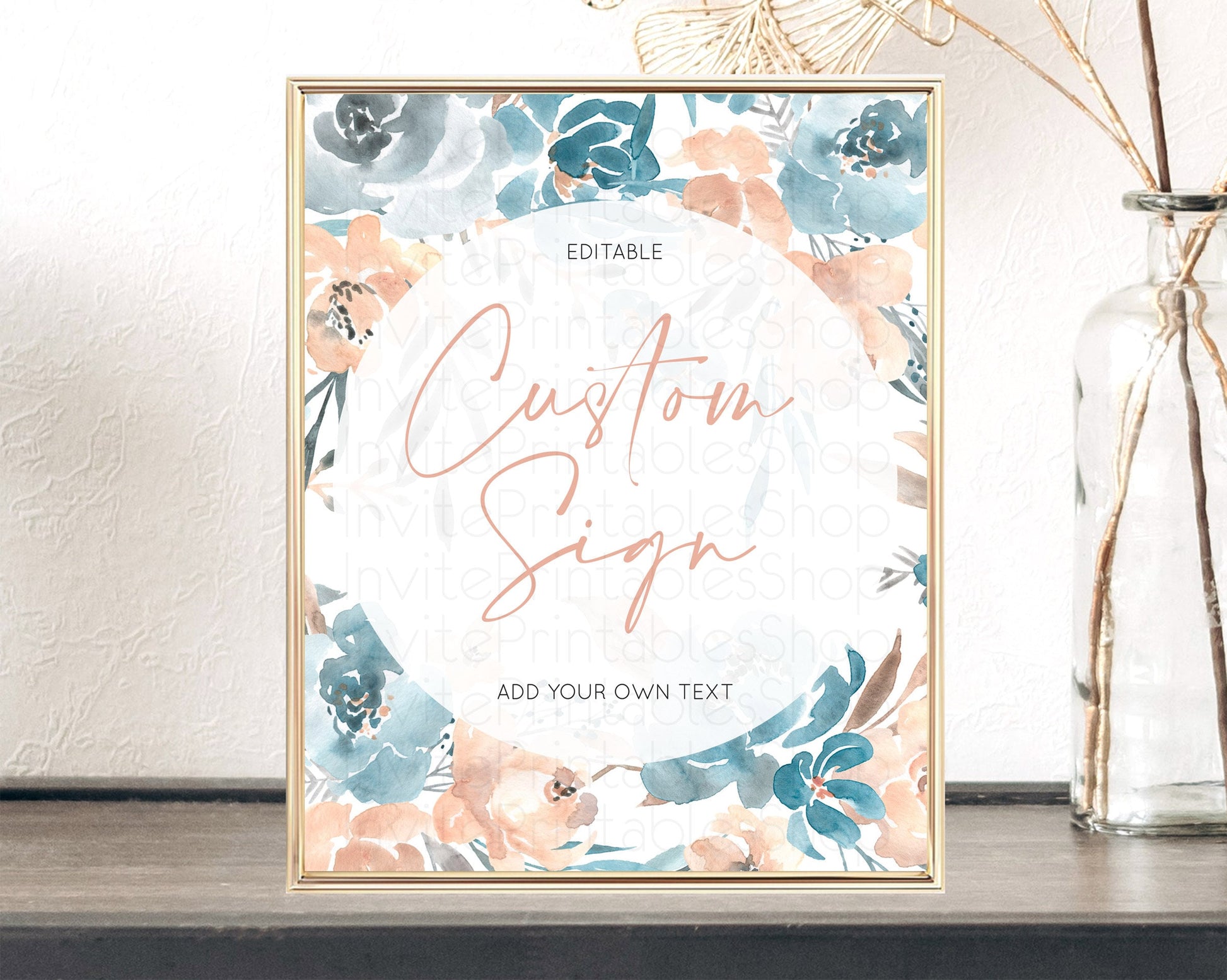 Editable Wildflower Floral Table Sign Decor Secret Garden Sign Template Past