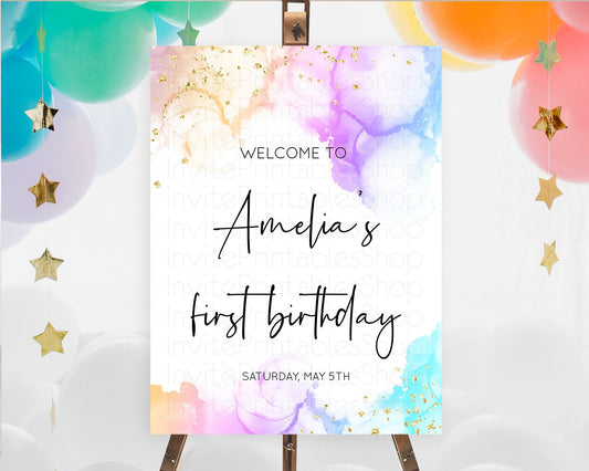 Editable Pastel Welcome Sign Pastel Rainbow Welcome Sign Colorful Rainbow Co