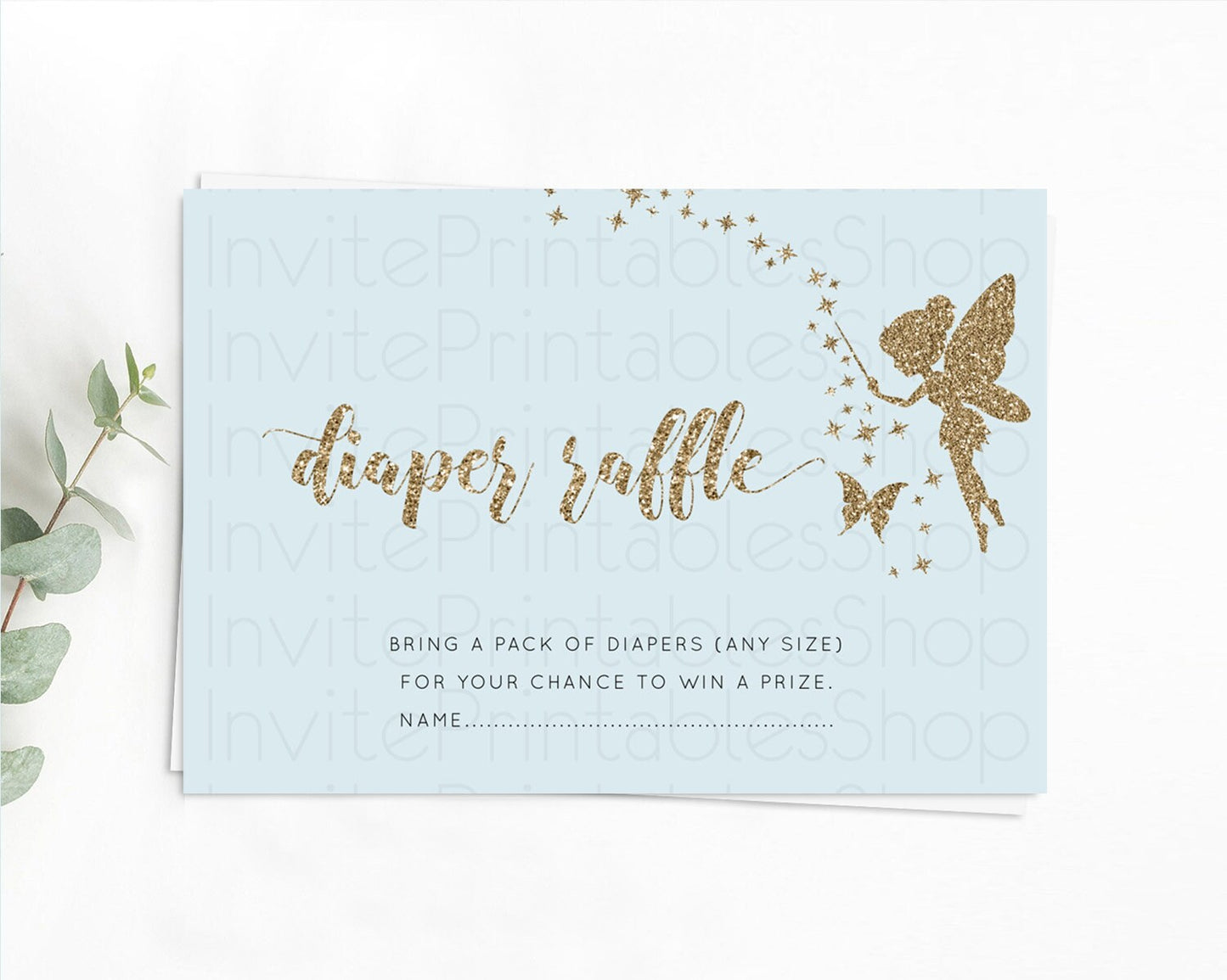 Fairy Diaper Raffle Card Fairy Diaper Insert Enchanted Garden Fairy Diaper Ticket Pastel Floral Butterfly Secret Garden Raffle Game D10907