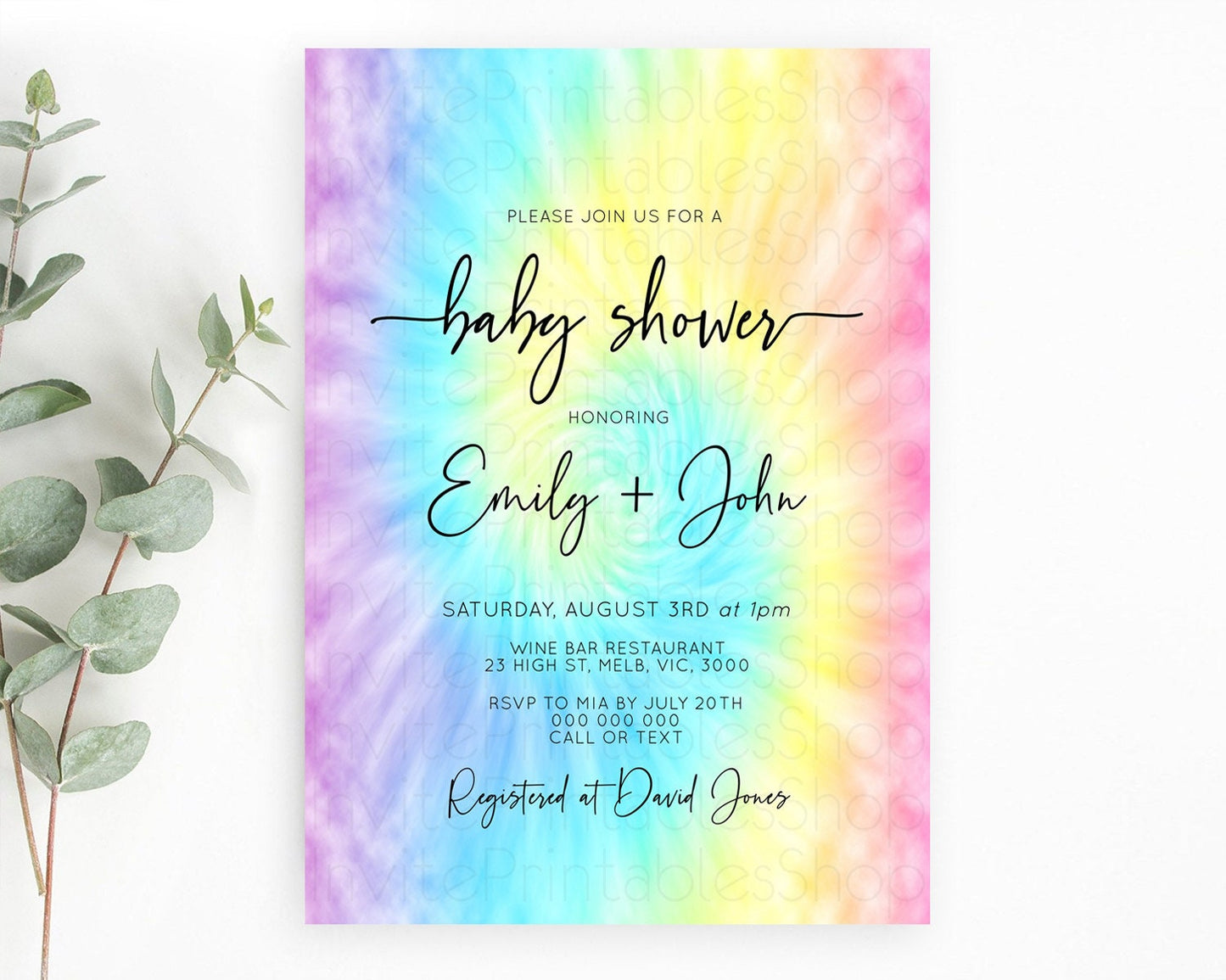 Editable Pastel Baby Shower Invitation Rainbow Baby Shower Invitation Colorf