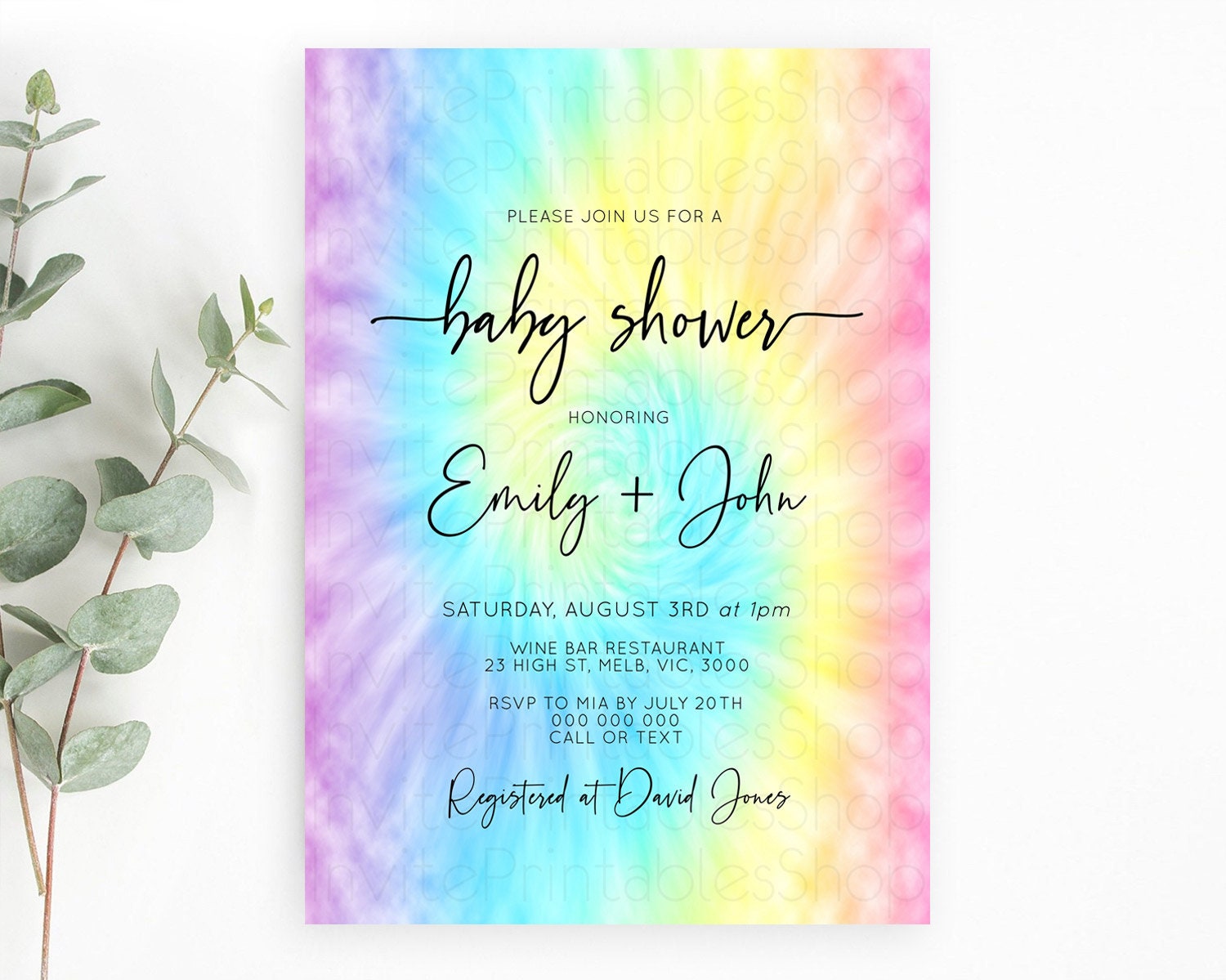 Editable Pastel Baby Shower Invitation Rainbow Baby Shower Invitation Colorf