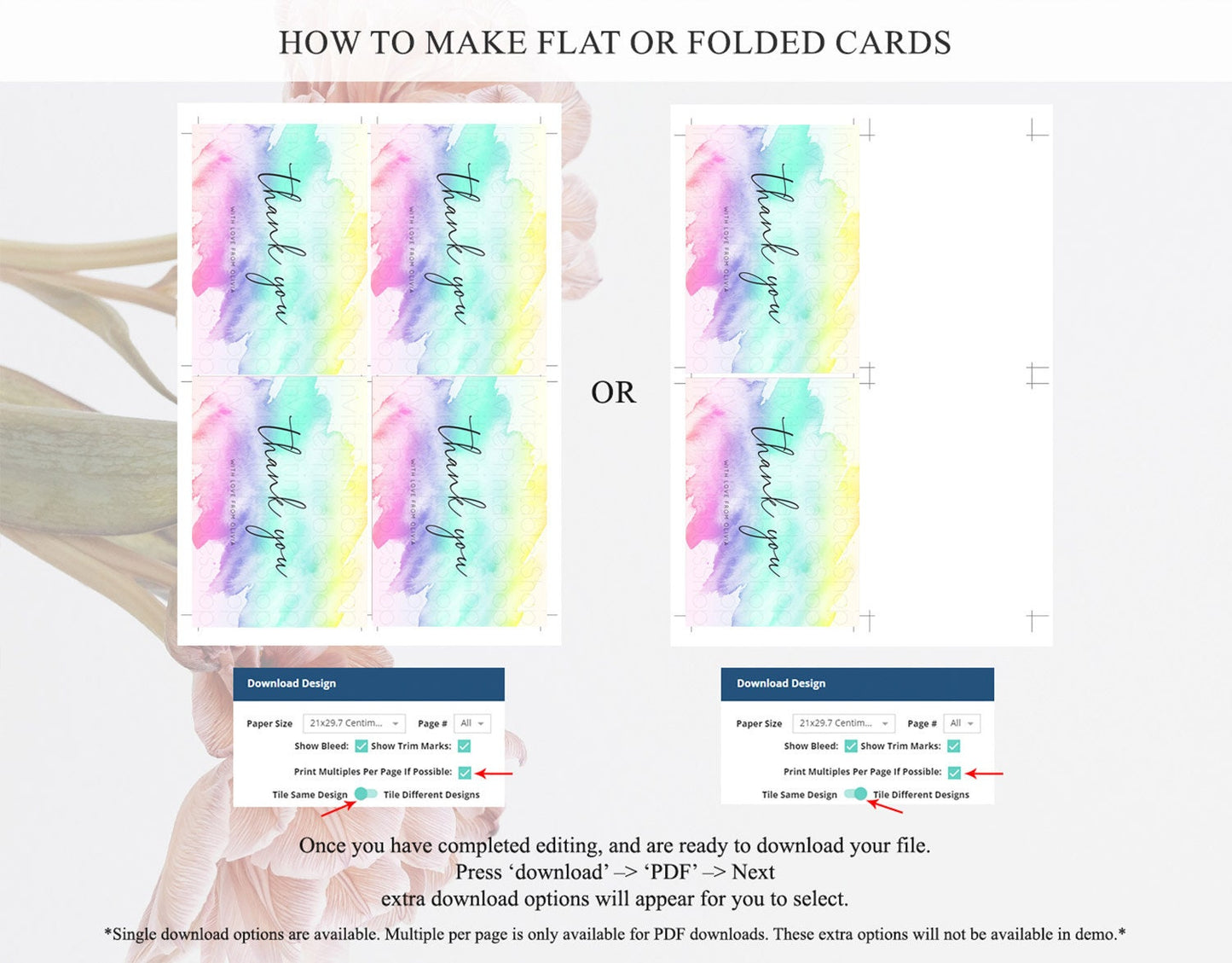 Pastel Thank You Rainbow Thank You Card Colorful Pastel Birthday Thank You Card Confetti Watercolor Pastel Teacher Thank You Cards D10231