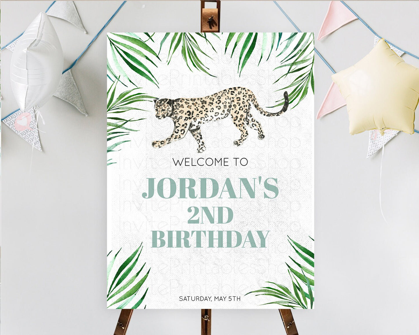 Cheetah Welcome Sign Cheetah Welcome Board Cheetah Party Welcome Poster Safari Adventure Decor Cheetah First Birthday Welcome Sign D10382