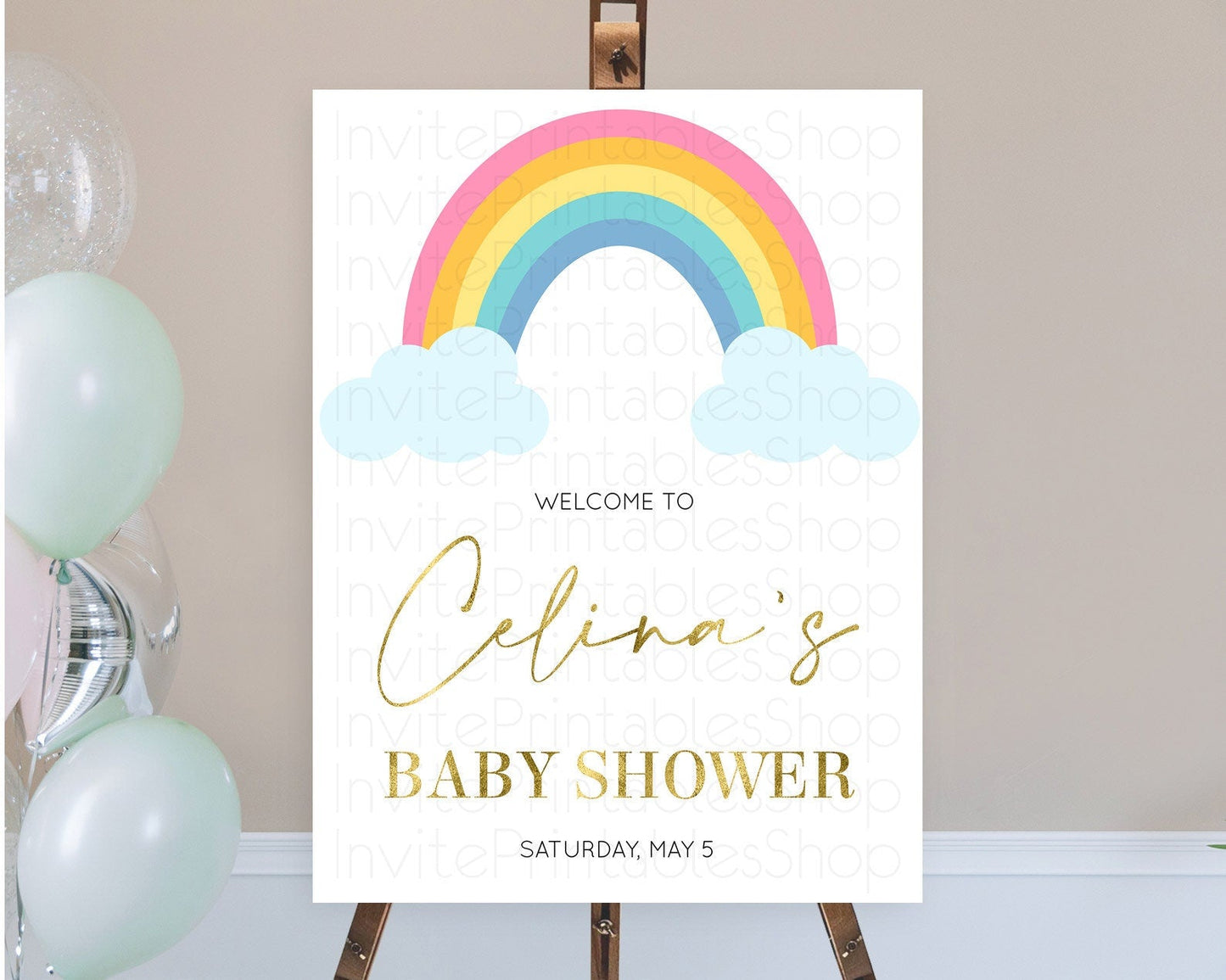 Pastel Rainbow Baby Shower Welcome Sign Boho Rainbow Welcome Board Rainbow Welcome Sign Pastel Welcome Decor Rainbow Welcome Sign D10123