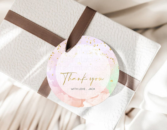 Editable Pastel Thank You Tags Rainbow Thank You Gift Tags Colorful Pastel F