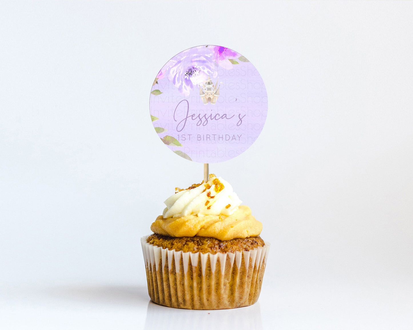 Princess Cupcake Toppers Castle Cupcake Toppers Royal Princess Decor Fairy Tale Enchanted Castle Pastel Floral Garden Table Number D10339