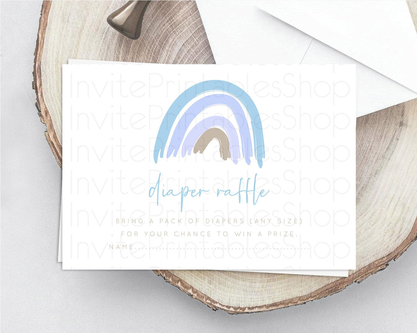 Pastel Rainbow Diaper Raffle Card Boho Rainbow Diaper Insert Boho Rainbow Diaper Ticket Pastel Watercolor Baby Shower Raffle Game D10352