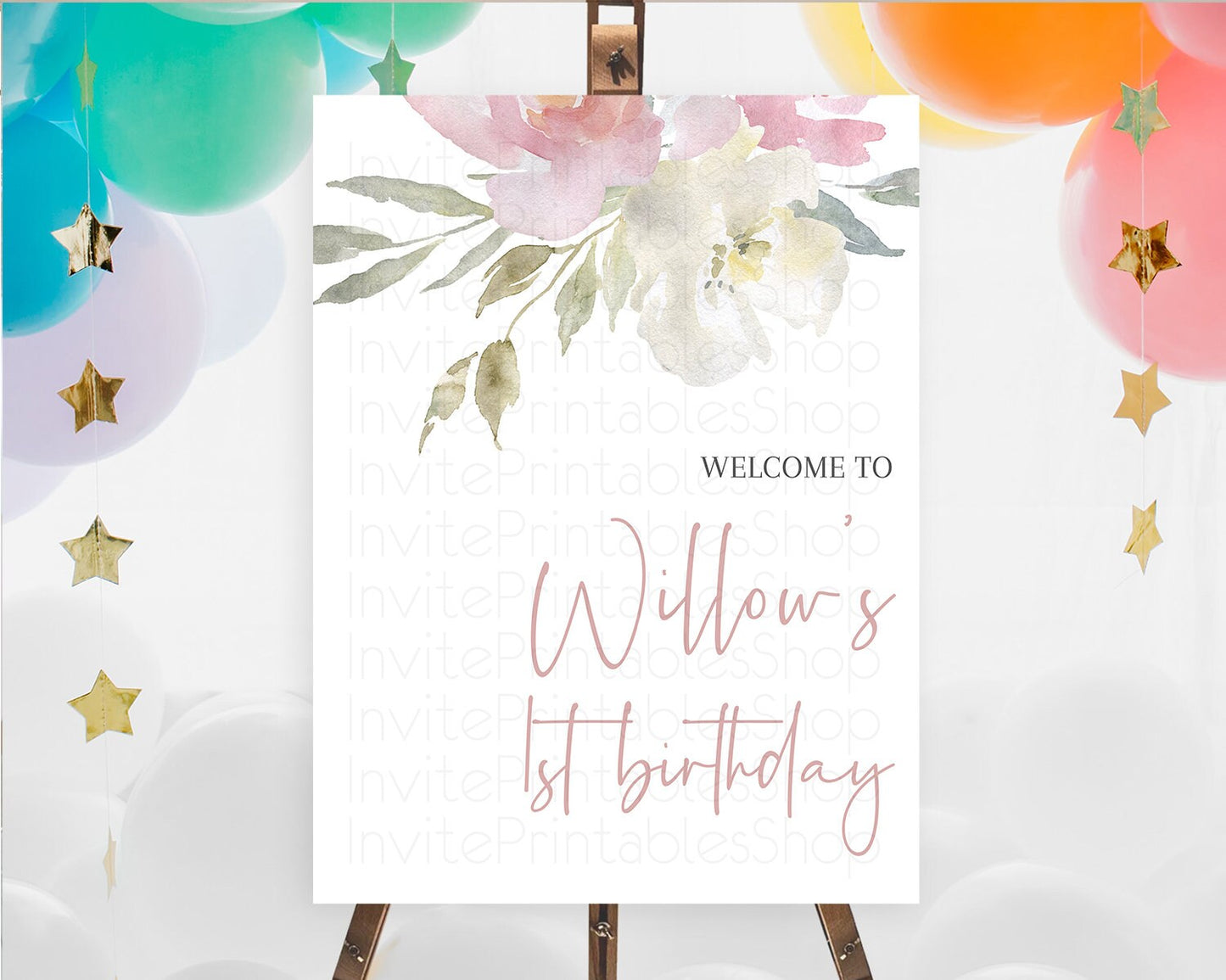 Secret Garden Welcome Sign Wildflower Welcome Board Pastel Flower Garden Welcome Poster Boho Wildflower First Birthday Welcome Sign D10183