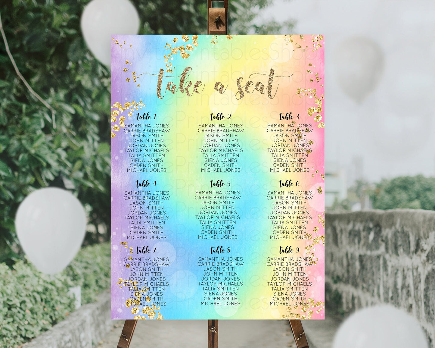 Tie Dye Seating Chart Rainbow Tie Dye Seating Chart Rainbow Colorful Seating Chart Tie Dye Pastel Rainbow Party Decor Take A Seat D10568