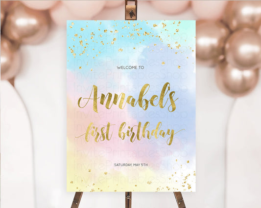 Editable Pastel Welcome Sign Pastel Rainbow Welcome Sign Colorful Rainbow Co